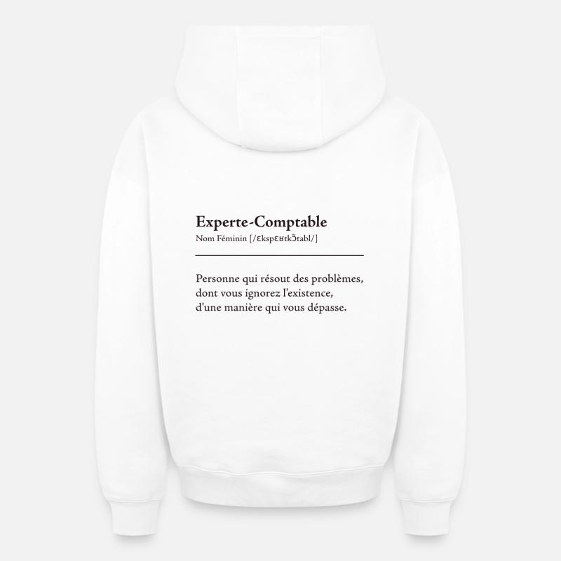 Experte Comptable Definition - Sweat à capuche unisexe zippé oversize épais SPREAD - blanc