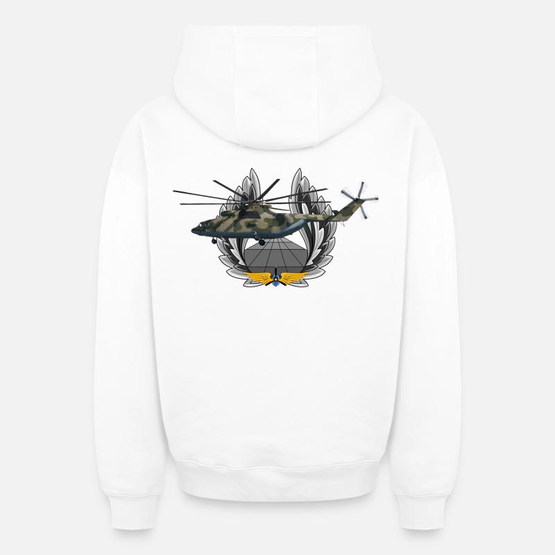 Mi-26 - Sweat à capuche unisexe zippé oversize épais SPREAD - blanc
