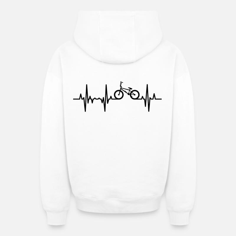 BMX ECG - Sweat à capuche unisexe zippé oversize épais SPREAD - blanc