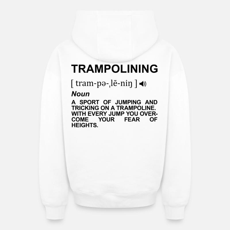 Dictionnaire Trampoline Jumping - Sweat à capuche unisexe zippé oversize épais SPREAD - blanc