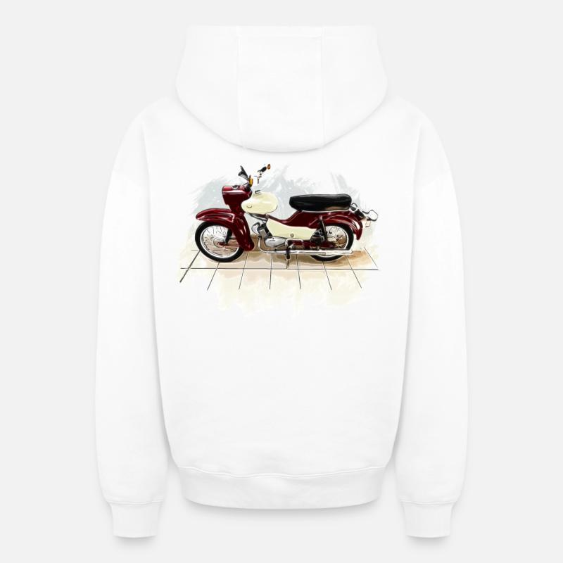 Simson Star - Sweat à capuche unisexe zippé oversize épais SPREAD - blanc
