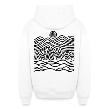 Strange black landscape - Oversized Heavyweight Unisex Zip Hoodie - white - Back - AI Model Male 178 light (178cm)