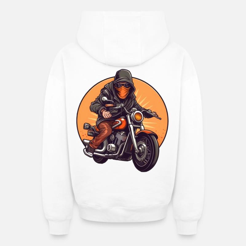 Moto cool - Sweat à capuche unisexe zippé oversize épais SPREAD - blanc