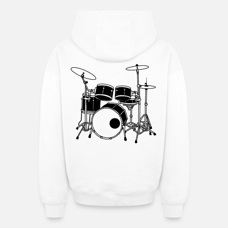 Batterie - Sweat à capuche unisexe zippé oversize épais SPREAD - blanc