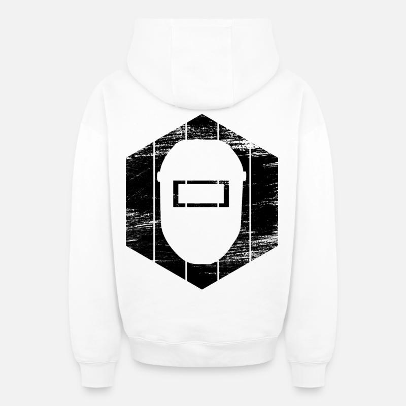 Masque de soudeur - Sweat à capuche unisexe zippé oversize épais SPREAD - blanc