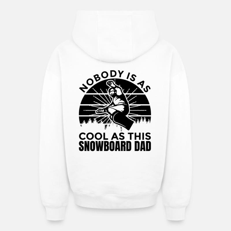 Snowboard Daddy - Sweat à capuche unisexe zippé oversize épais SPREAD - blanc