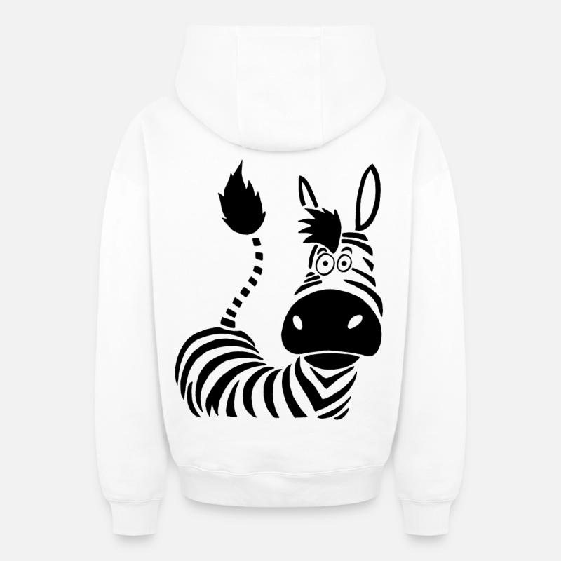 Rayures de zèbre - Sweat à capuche unisexe zippé oversize épais SPREAD - blanc