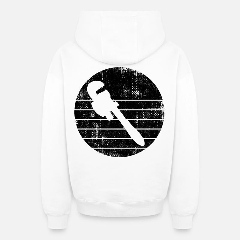 Clé à pipe - Sweat à capuche unisexe zippé oversize épais SPREAD - blanc