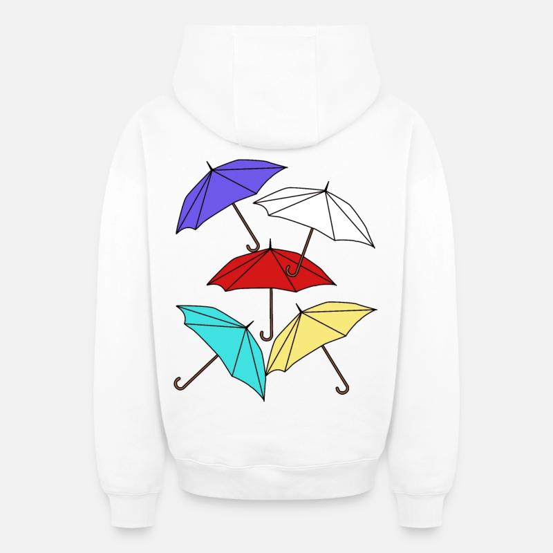 Parapluie Parapluies Parapluie Tempête Météo - Sweat à capuche unisexe zippé oversize épais SPREAD - blanc
