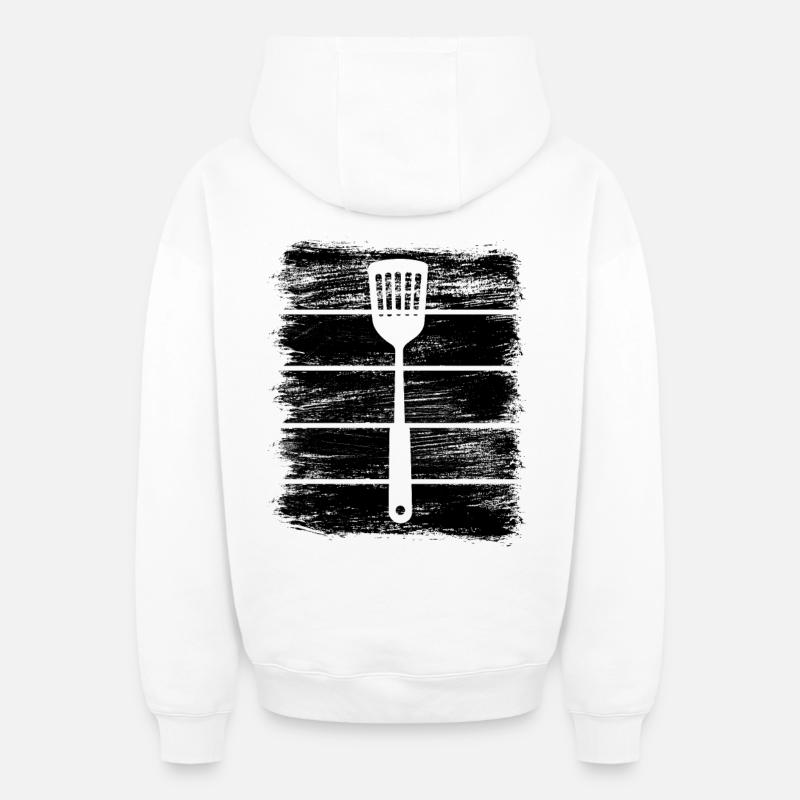 Cuillère en bois - Sweat à capuche unisexe zippé oversize épais SPREAD - blanc