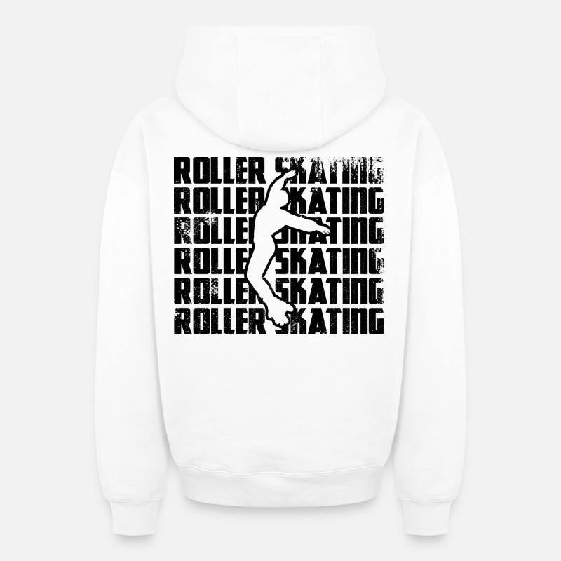 Roller - Sweat à capuche unisexe zippé oversize épais SPREAD - blanc