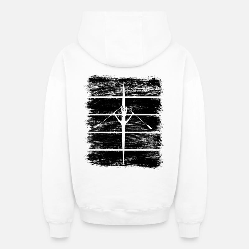 Barque - Sweat à capuche unisexe zippé oversize épais SPREAD - blanc