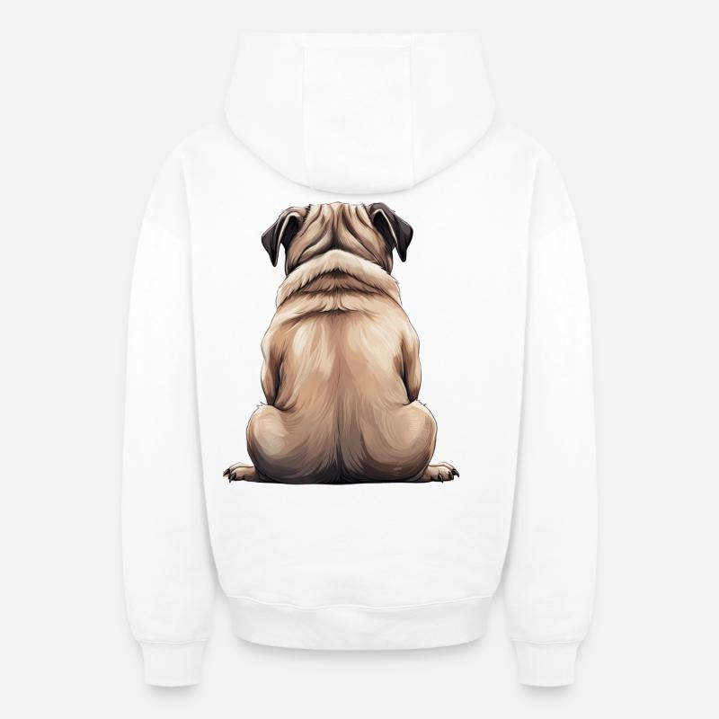 Carlin - Sweat à capuche unisexe zippé oversize épais SPREAD - blanc