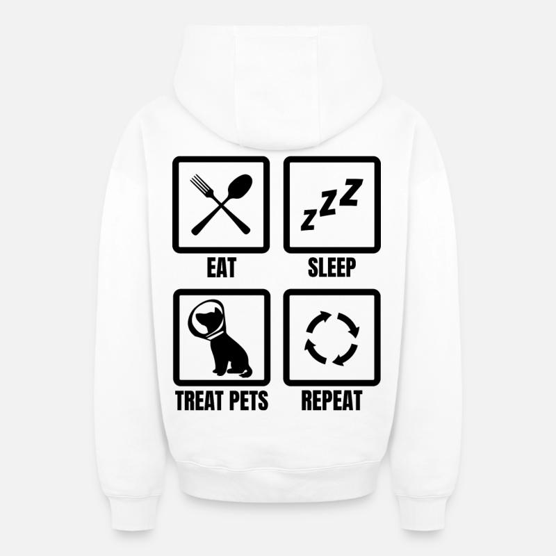 Routine vétérinaire - Sweat à capuche unisexe zippé oversize épais SPREAD - blanc