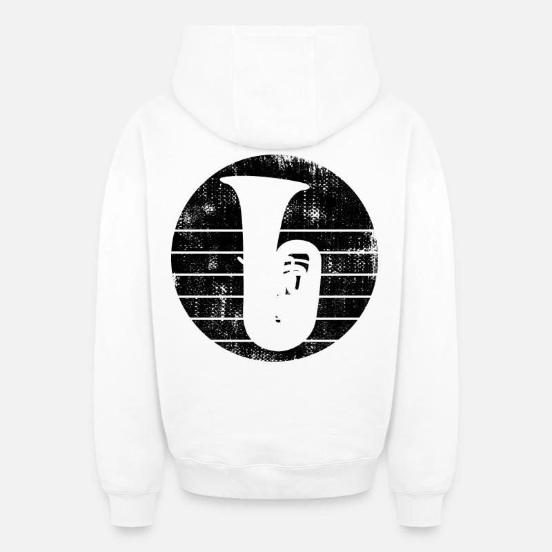 Tuba - Sweat à capuche unisexe zippé oversize épais SPREAD - blanc