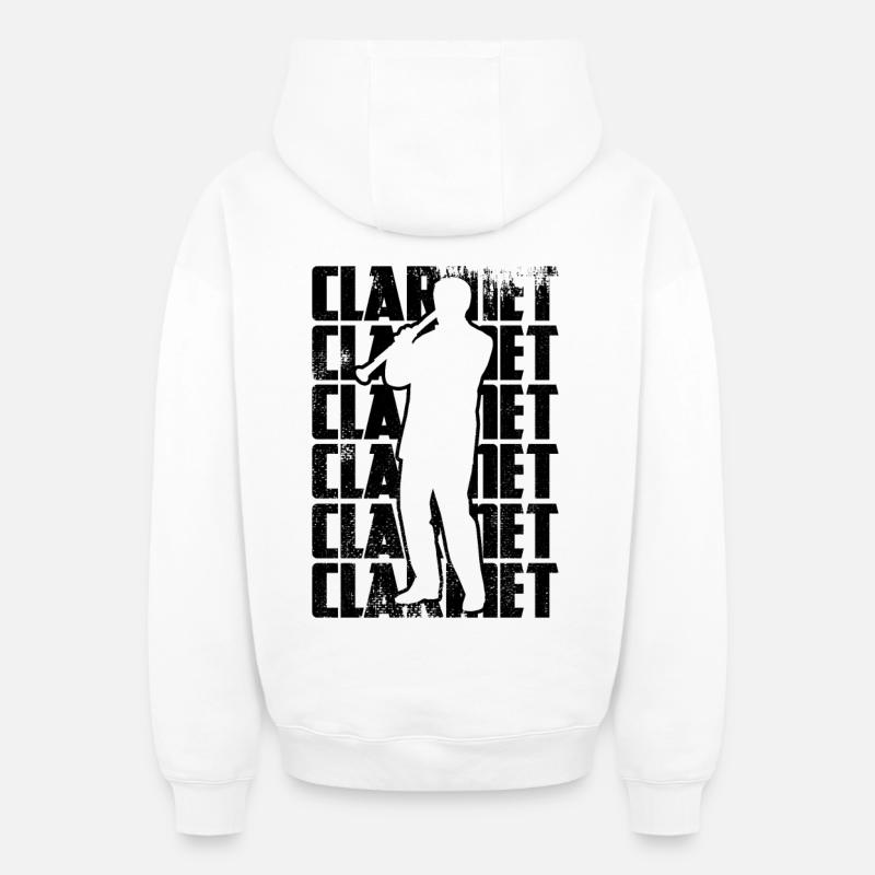 Clarinette - Sweat à capuche unisexe zippé oversize épais SPREAD - blanc