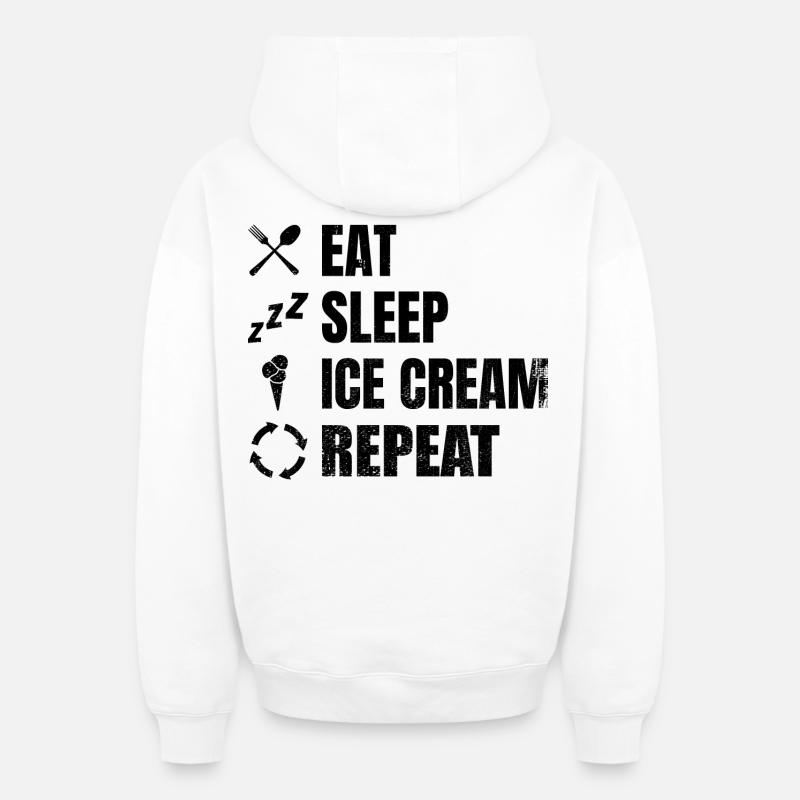 Amateurs de crème glacée - Sweat à capuche unisexe zippé oversize épais SPREAD - blanc