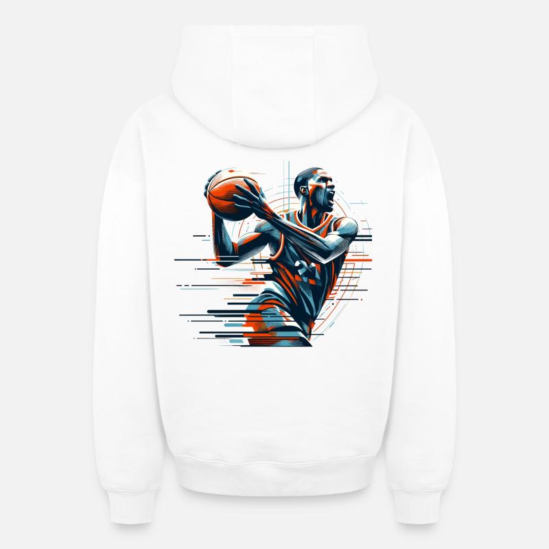 Basketball dynamisch Geschenk - Oversized Heavyweight Unisex Zip Hoodie - Weiß