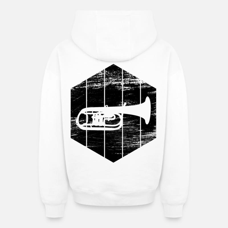Trompette - Sweat à capuche unisexe zippé oversize épais SPREAD - blanc