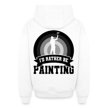 Citation de peintre drôle - Sweat à capuche unisexe zippé oversize épais SPREAD - blanc - Dos - AI Model Male 178 light (178cm)