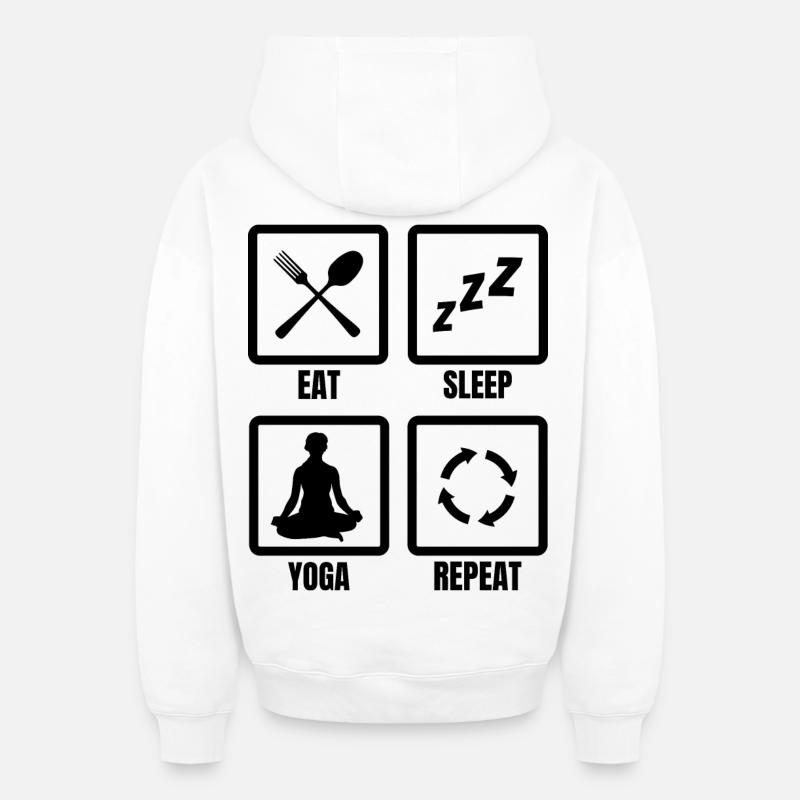 Yoga Routine - Sweat à capuche unisexe zippé oversize épais SPREAD - blanc