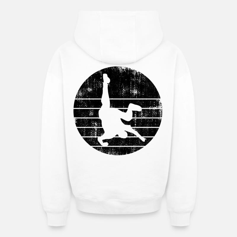 Breakdancer - Sweat à capuche unisexe zippé oversize épais SPREAD - blanc