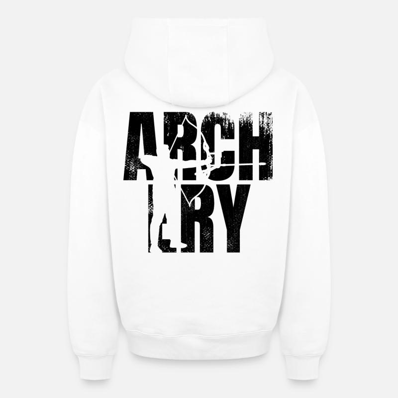 Archerie - Sweat à capuche unisexe zippé oversize épais SPREAD - blanc