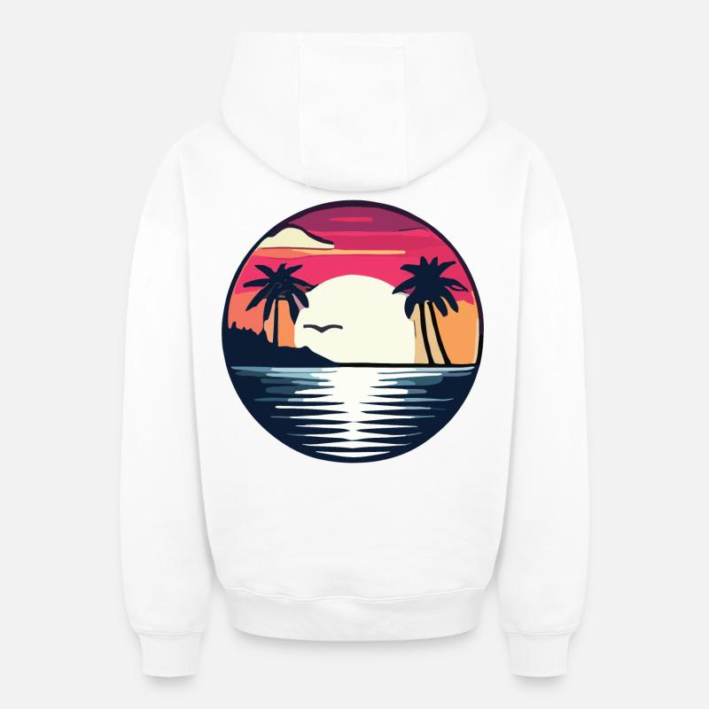 Été - Sweat à capuche unisexe zippé oversize épais SPREAD - blanc