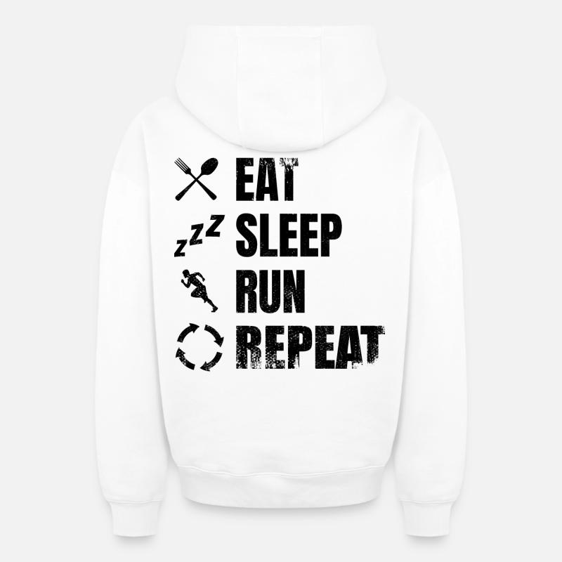 Drôle de coureur - Sweat à capuche unisexe zippé oversize épais SPREAD - blanc
