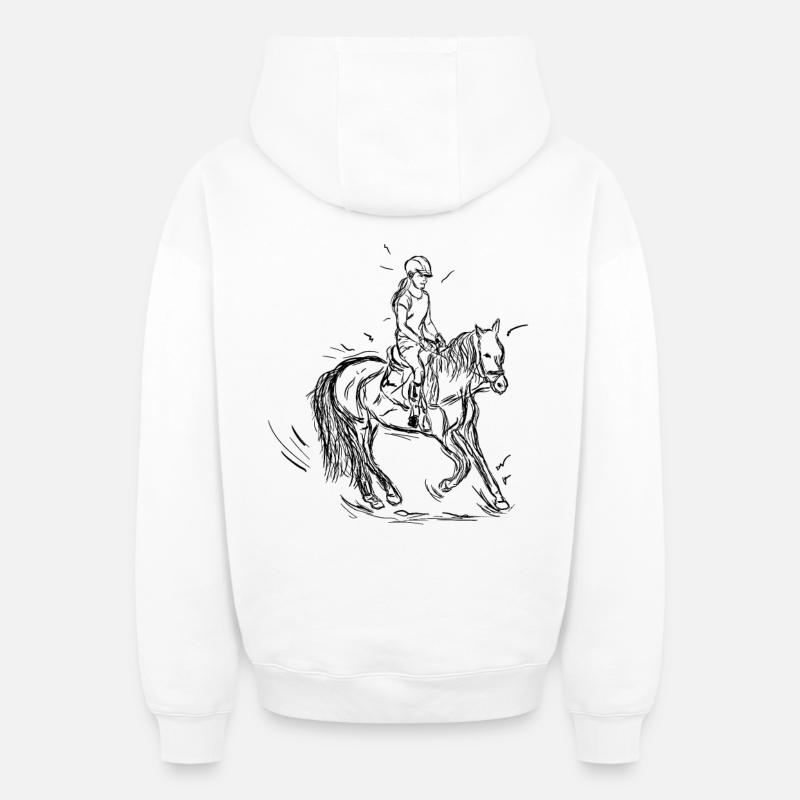Cavalier - Sweat à capuche unisexe zippé oversize épais SPREAD - blanc