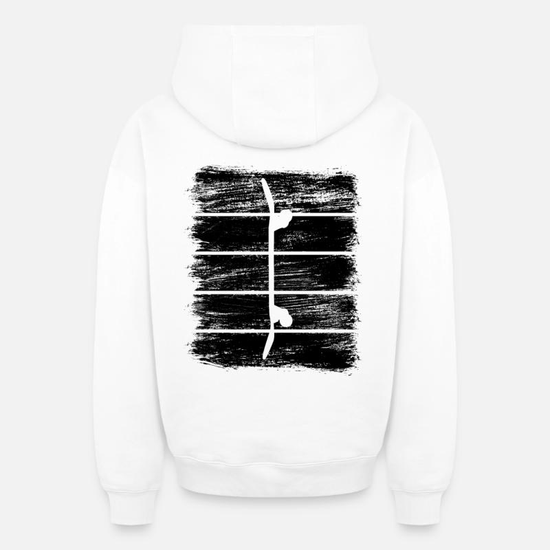 Skateboard - Sweat à capuche unisexe zippé oversize épais SPREAD - blanc