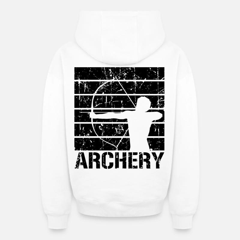 Archerie - Sweat à capuche unisexe zippé oversize épais SPREAD - blanc