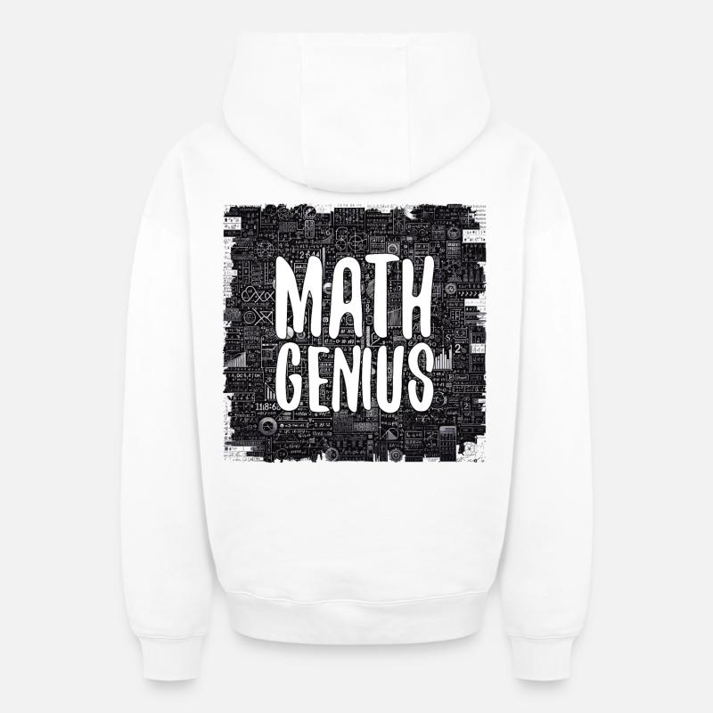 Math Genius Math Genius Math cadeau - Sweat à capuche unisexe zippé oversize épais SPREAD - blanc