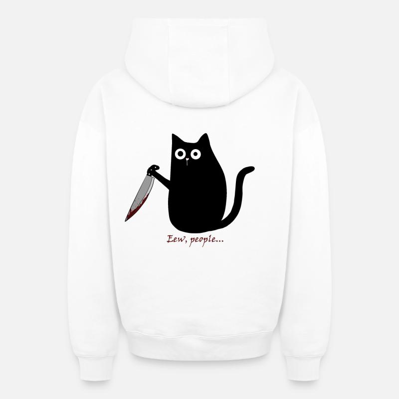 Euh, les gens... - Sweat à capuche unisexe zippé oversize épais SPREAD - blanc