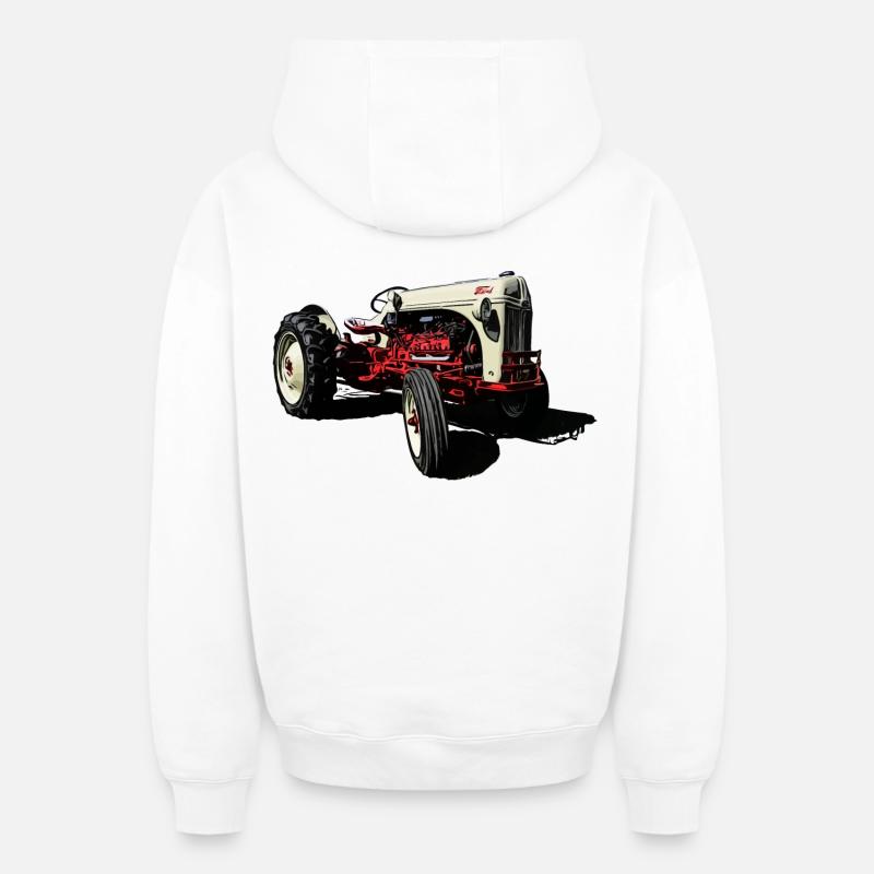 Oldtimer Traktor 8N - Oversized Heavyweight Unisex Zip Hoodie - Weiß