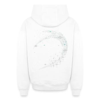 Cerf Fantaisie Constellation Bois - Sweat à capuche unisexe zippé oversize épais SPREAD - blanc - Dos - AI Model Male 178 light (178cm)
