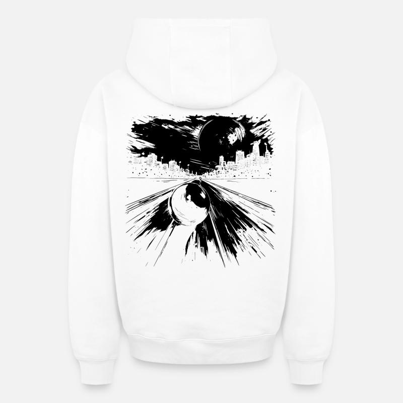 Bowling - Oversized Heavyweight Unisex Zip Hoodie - Weiß