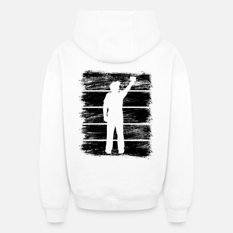 Peintre - Sweat à capuche unisexe zippé oversize épais SPREAD - blanc