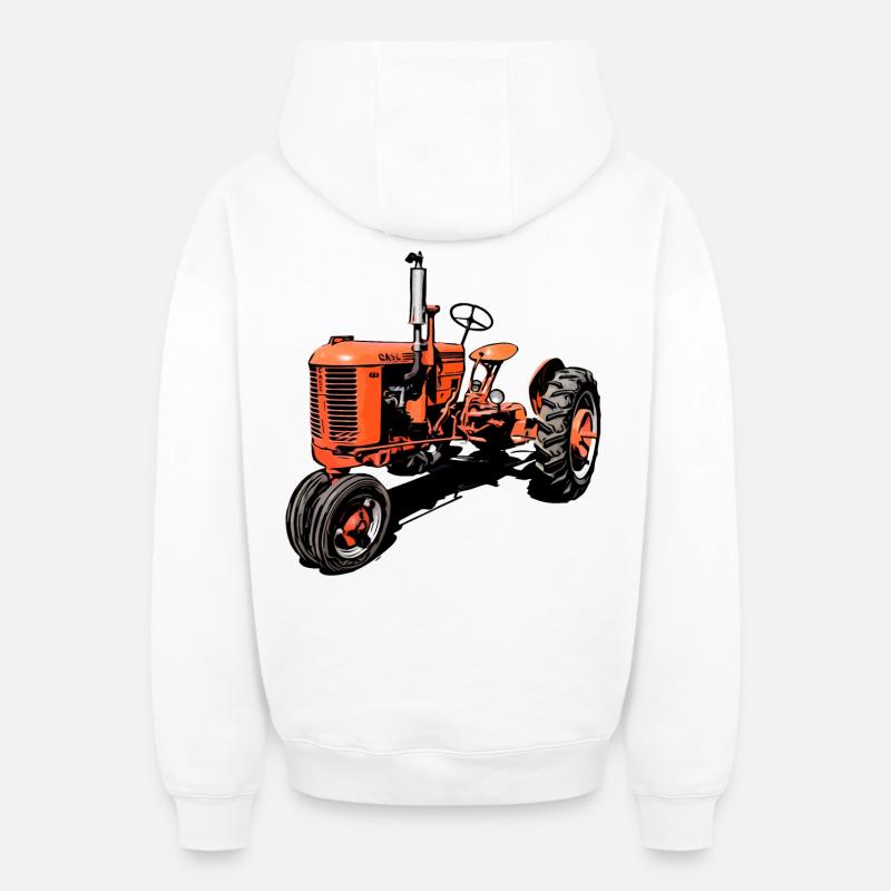Tracteur Case VAC - Sweat à capuche unisexe zippé oversize épais SPREAD - blanc