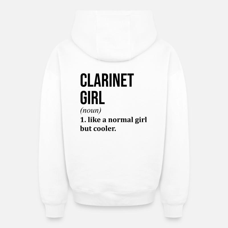 clarinette - Sweat à capuche unisexe zippé oversize épais SPREAD - blanc