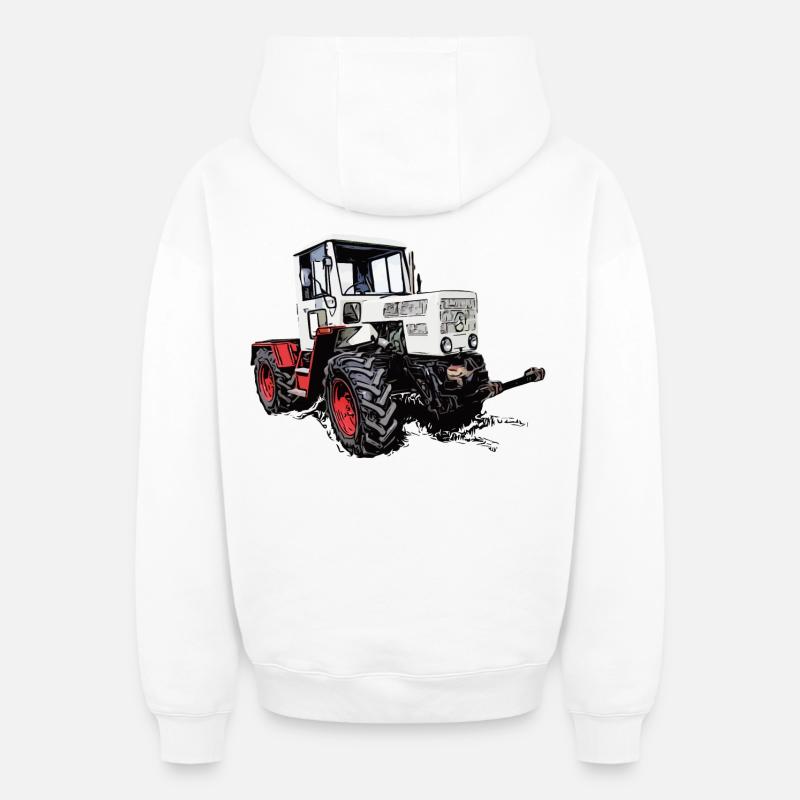 MB trac 65 70 - Sweat à capuche unisexe zippé oversize épais SPREAD - blanc
