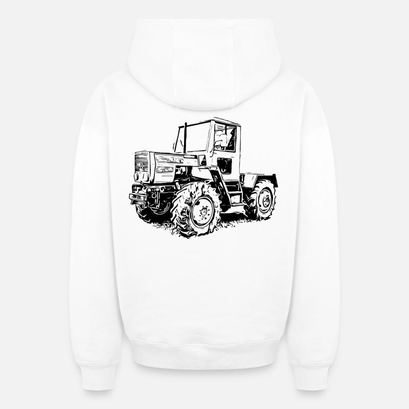 MB trac 800 - Sweat à capuche unisexe zippé oversize épais SPREAD - blanc