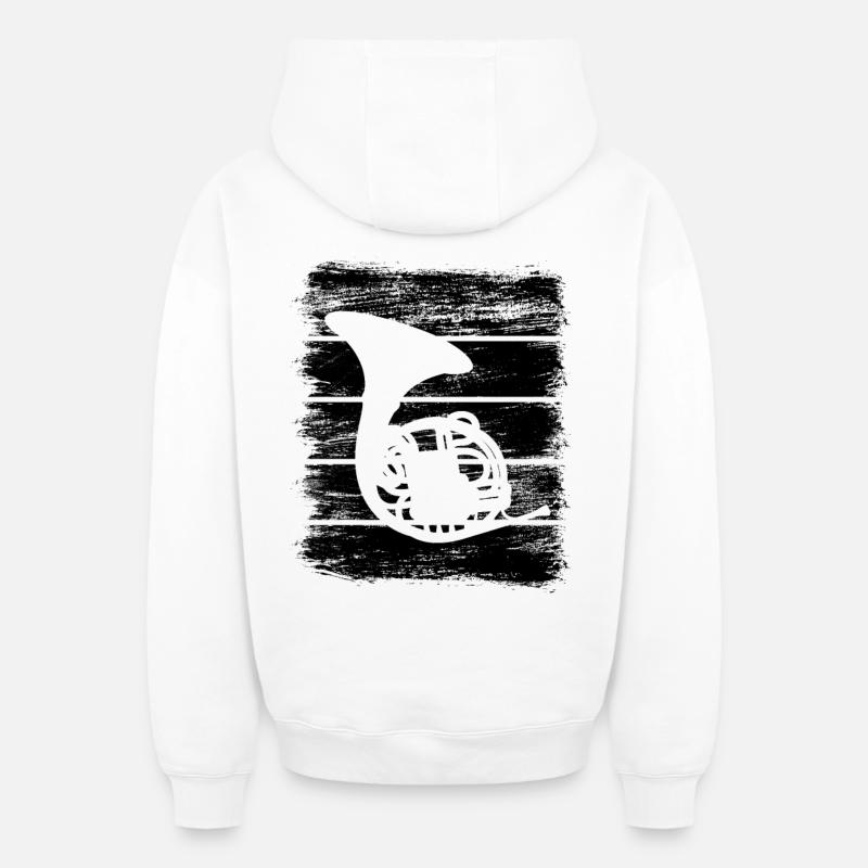 Clairon - Sweat à capuche unisexe zippé oversize épais SPREAD - blanc