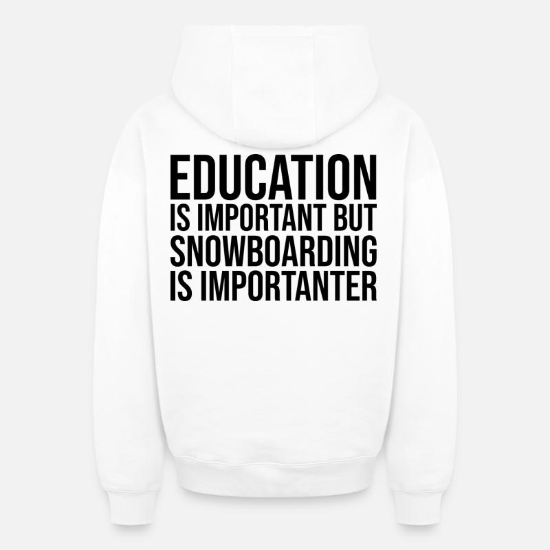 Snowboard - Oversized Heavyweight Unisex Zip Hoodie - Weiß