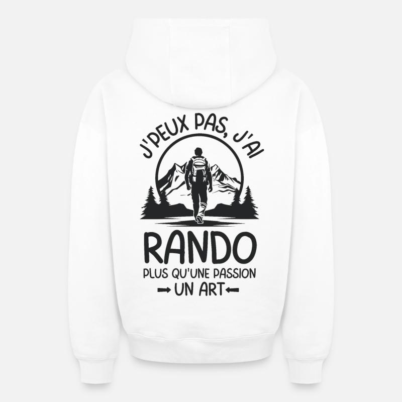 Randonnée Rando - Sweat à capuche unisexe zippé oversize épais SPREAD - blanc