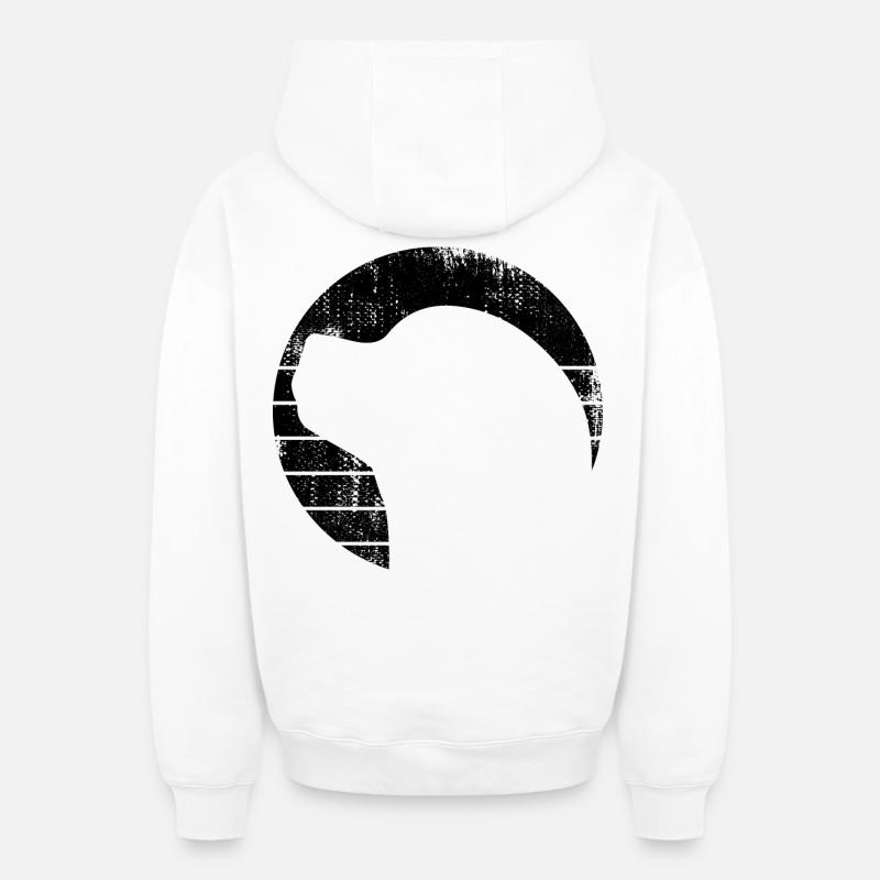 Chien - Sweat à capuche unisexe zippé oversize épais SPREAD - blanc