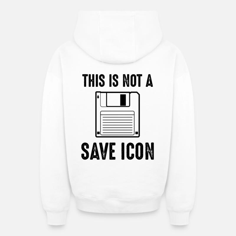 Blague sur l’ordinateur - Sweat à capuche unisexe zippé oversize épais SPREAD - blanc