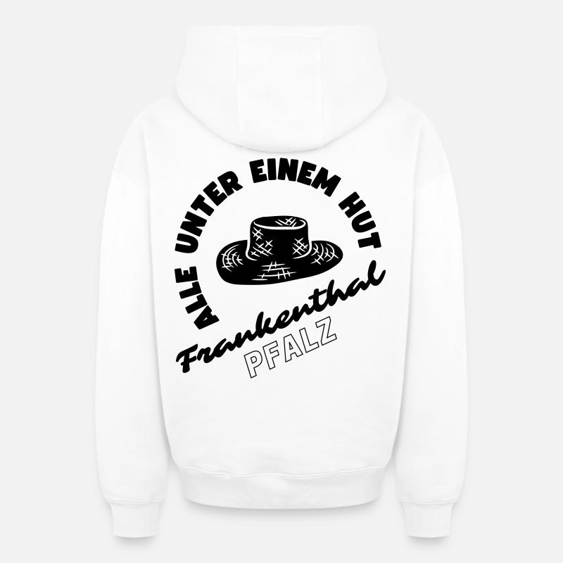 Palatinat de Frankenthal - Sweat à capuche unisexe zippé oversize épais SPREAD - blanc