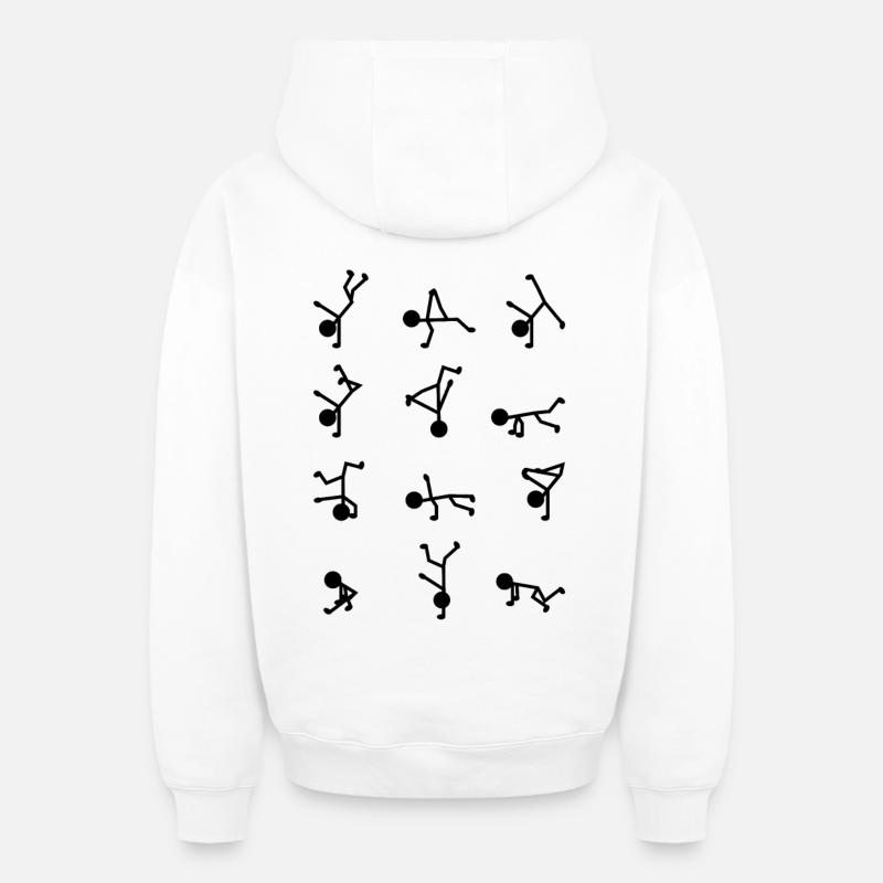Mouvements de breakdance - Sweat à capuche unisexe zippé oversize épais SPREAD - blanc