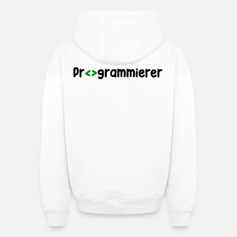 Programmeur, Développeur, Développeur Web, Scripting - Sweat à capuche unisexe zippé oversize épais SPREAD - blanc